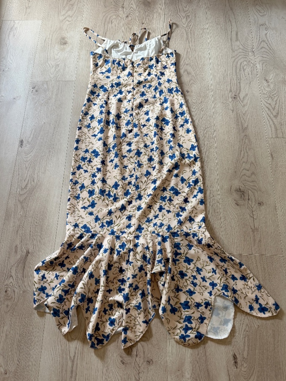 Commense Floral Print Knotted Irregular Hem Long Dress Sz.M - Picture 7 of 7